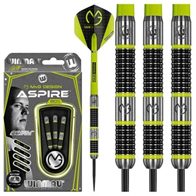 Image of WINMAU Michael van Gerwen MvG Aspire Tungsten Steeltip Darts Set 23g with Prism Flights and Nylon Shafts (Stems)