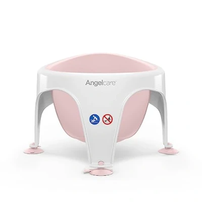 Image of Angelcare Baby Bath Seat Soft Touch Support Water Level Indicator Fixation by Suction Cups Pink