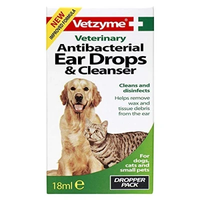 Image of Vetzyme Pet Anti bacterial Ear Drops &amp; Cleanser 18ml