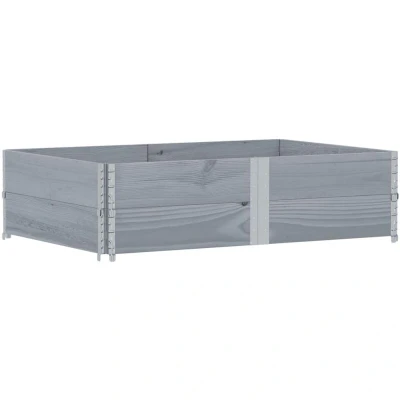 Image of vidaXL Garden Planter Grey 150x100 cm Solid Wood Pine