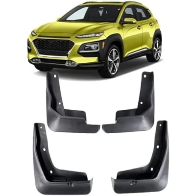 Image of 4 Pcs Car Mud Flaps for Hyundai Kona 2018 2023, Front Rear rubber Guards, Splashproof Waterproof Protects Fender