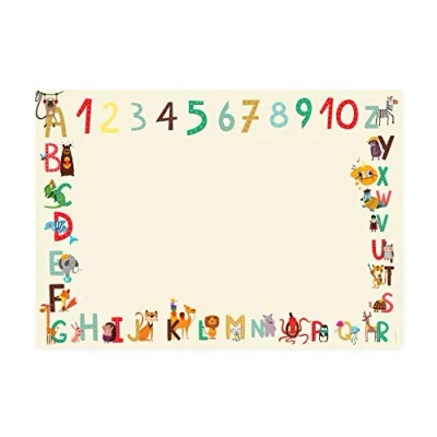 Image of Friendly Fox ABC desk pad paper XXL notepad A2 tear off colouring and writing pad, children, girls / boys