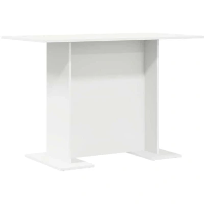 Image of vidaXL Dining Table White 110x60x75 cm Engineered Wood