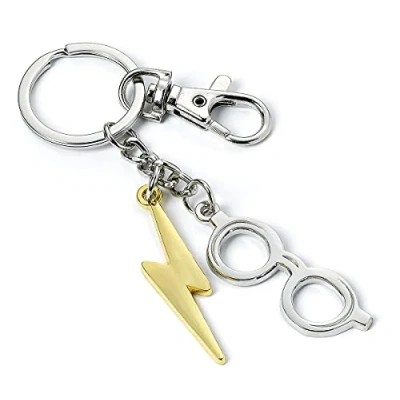 Image of Official Harry Potter Glasses &amp; Lightning Bolt Keyring by The Carat Shop
