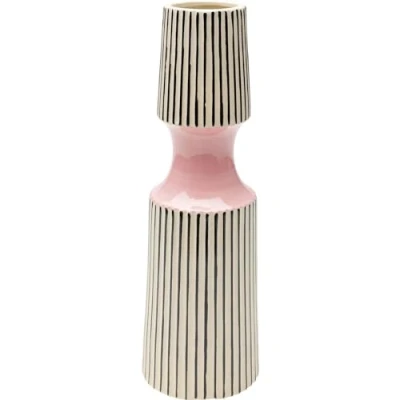 Image of Kare Calabria Design Vase Pink Decorative Flower Porcelain Handmade Unique 41 cm (H)