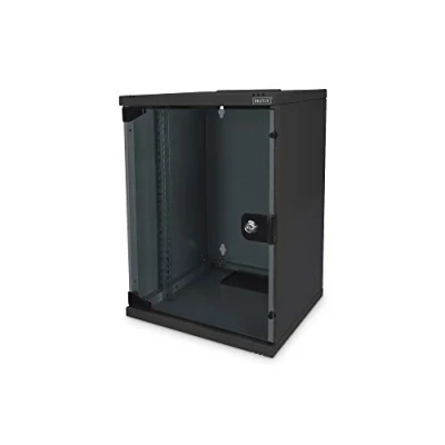 Image of Digitus Network cabinet 10 inch 9 rack units wall mounting HxWxD 464x312x300mm Loading capacity 30kg Usable depth 250mm Black
