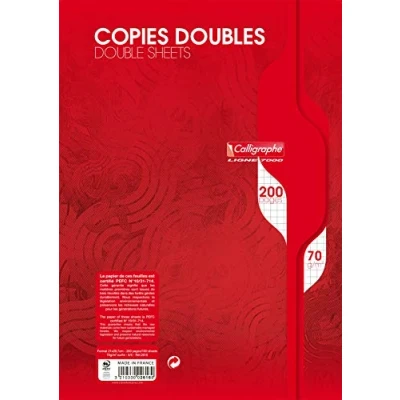 Image of Clairefontaine Ref 2616C Calligraphe Unpunched Double Sheets (Pack of 100 Sheets) A4 Sized, 70gsm Superfine Vellum Paper, Squared Rulings,