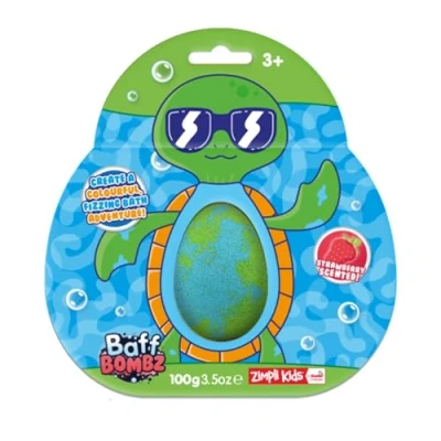 Image of Large Turtle Bath Bomb on Gift Card from Zimpli Kids, Birthday Party Bag Favours for Children, Fizzers, Pocket Money Toys, Bathtub Goodie Loot Fillers, Classroom Rewards &amp; Game Prizes