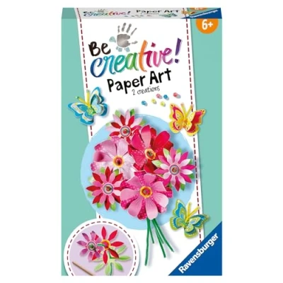Image of Ravensburger 23678 BeCreative Paper Art Flowers &amp; Butterflies, DIY for Children from 6 Years
