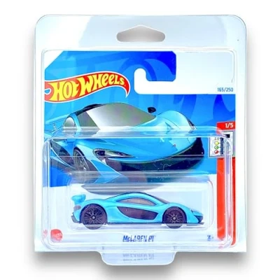 Image of Hot Wheels McLaren P1 (Light Blue) 1/5 Quarter Mile Heroes 2024 165/250 (Short Card) COMES IN A GENUINE KLAS CAR KEEPER PROTECTOR CASE HTB85