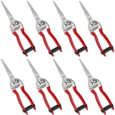 Image of MUKLEI 8 PCS Gardening Scissors, Snips, Micro Tip Pruning Snips Straight Shears for Trimming Plants, Picking Fruit and Arranging Flowers, Use on 5mm Branches