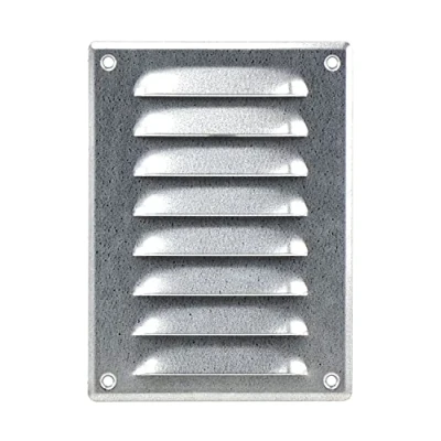 Image of Steinberg14 Galvanised Steel Metal 140x190mm Air Vent Grille Cover with Insect Mesh 5.5x7 inch Ventilation