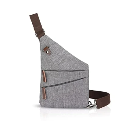 Image of FANDARE New Sling Bag Shoulder Crossbody Sport Party Travel Portable Anti Theft Men Waterproof Polyester, Grey, L, Leisure Backpack