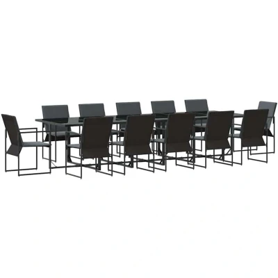 Image of vidaXL 18 Piece Garden Dining Set with Cushions Steel and Textilene