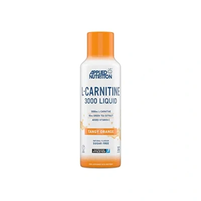 Image of Applied Nutrition L Carnitine 3000 Liquid with Green Tea &amp; Vitamin C, Boosts Energy Weight Management, Vegan (480ml 32 Servings) (Tangy Orange)