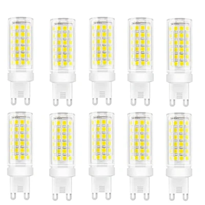 Image of Jiotouhu G9 LED Bulb, 9W Bulbs (Equivalent to 85W Halogen G9), Cold White 6000K, No Flicker, 360 Degree Angle, AC 110 240V, Pack of 10