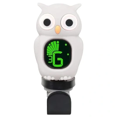 Image of Bass Guitar Tuner Professional Chromatic Tuner, Clip on for Guitar, Cartoon Owl Ukulele Acoustic with LCD Display Bass, Ukulele, Violin