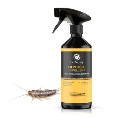 Image of EcoValley Natural Silverfish Repellent Spray Eco Friendly, Non Toxic Home Treatment Fast Acting, Effective Silver Fish Killer Alternative Safe for Pets and Family 500ML