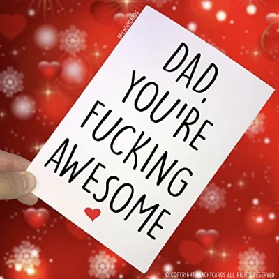 Image of Funny Fathers Day Card Birthday Cards Dad for F*cking Awesome Novelty Banter Swearing PC124
