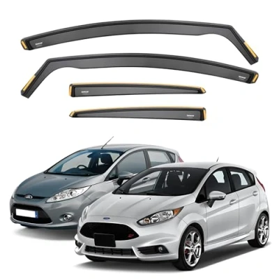 Image of Ispeed Wind Deflectors For Ford Fiesta mk7 2008 2017 5 Door Hatchback 4pc Keep Your Car Ventilated In Rain Reduce Turbulence Tinted Channel type