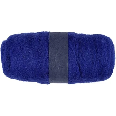Image of Carded Wool, royal blue, 100g