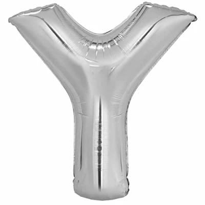 Image of Amscan 9915619 Large Letter &#039;Y&#039; Silver