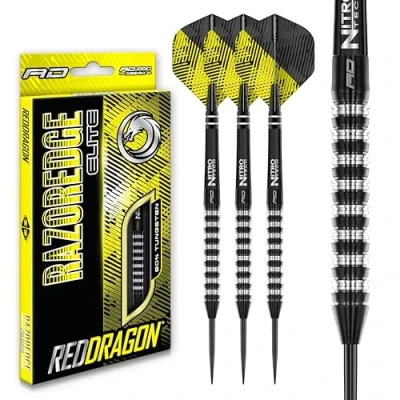 Image of RED DRAGON Razor Edge Elite 26 Gram Premium Tungsten Darts Set with Flights and Stems