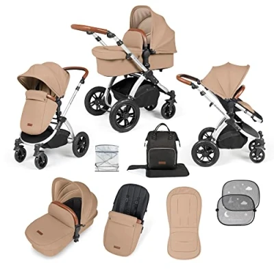 Image of Ickle Bubba Stomp Luxe 2 in 1 Pushchair Silver/Desert/Tan