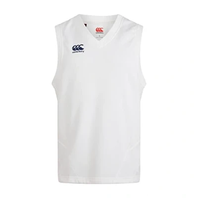 Image of Canterbury Men&#039;s Sleeveless Overshirt, Sweater Vest, Cricket Whites, Cream, L