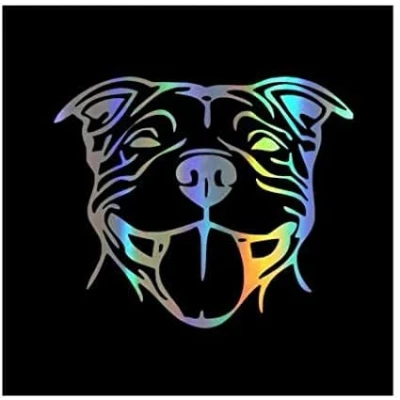 Image of ROPEME Car Stickers And Decals 25Cm(9.8In) Lifelike Styling Bull Terrier Staffie Dog Creative Funny Carbon Fiber Auto Sticker