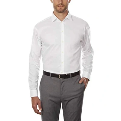 Image of UNLISTED Men&#039;s Dress Shirt Regular Fit Solid, White, 18&quot; 18.5&quot; Neck 34&quot; 35&quot; Sleeve