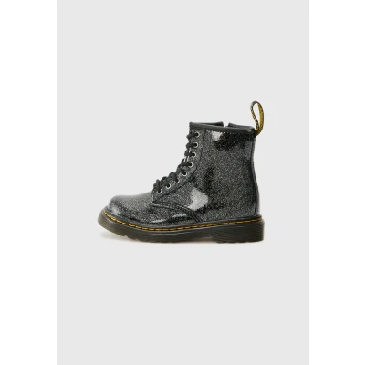 Image of Dr. Martens Laceup ankle boots for kids, Size: 5.5K, Black/silver coloured shoes