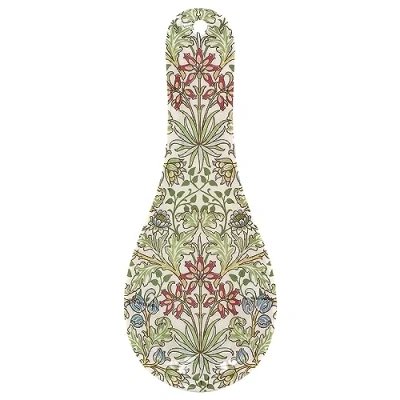 Image of Lesser &amp; Pavey Hyacinth Spoon Rest for Kitchen Home Lovely British Designed Holder Accessories Heat Resistant All Types of Spoons William Morris