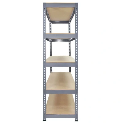 Image of 3 x Q Rax Grey Metal Garage Racking Units 90 50 180cm 5 Tier Shelving Bay