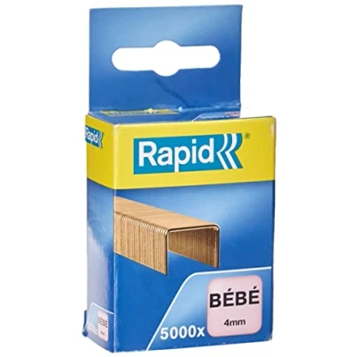 Image of Rapid Bebe Staples, Length 4 mm, Staples Up to 15 Sheets, Strong Copper Wire 5000 Agrafes