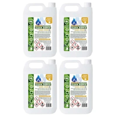 Image of Clearell 20L Pack of 5 x 4L CLEAN BURN Premium Paraffin Class 1 Grade BS2869 C1