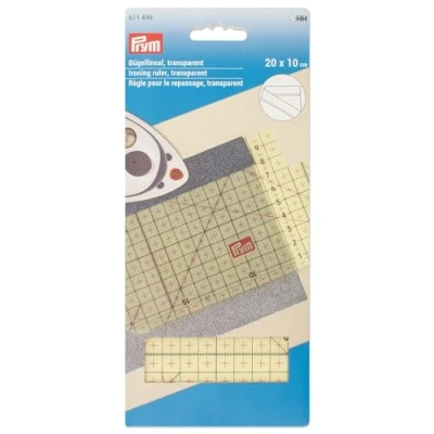 Image of Prym 611490 Ironing Ruler, Transparent, 20 x 10 cm