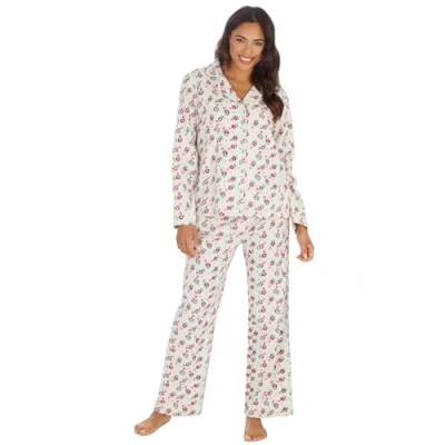 Image of Undercover Ladies Flannel Long Sleeve Pyjamas 34B2001 Cream 18 20