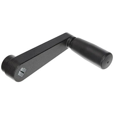 Image of HALDER 24330.0424 Hand cranks/zinc die cast, Black/Textured Matte, l=80 mm/s=10 mm