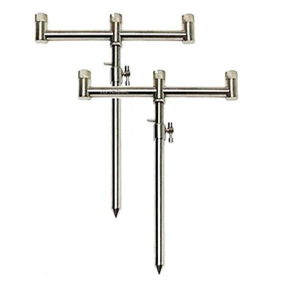 Image of 3 x ROD BUZZ BAR with BANK STICKS STAINLESS STEEL CARP FISHING NGT