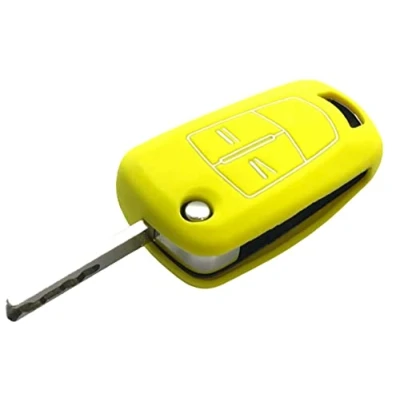 Image of Nordecco SILICONE KEY FOB PROTECTOR CASE FIT FOR OPEL VAUXHALL 2/3 BUTTON FLIP CORSA SRI ASTRA VECTRA MERIVA ZAFIRA (Yellow)