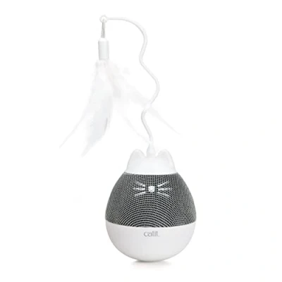 Image of Catit PIXI Spinner Electronic Cat Toy, White and Grey