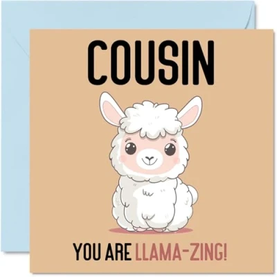 Image of Birthday Cards for Cousin Llama Zing Funny Happy Card from Family Relative, Gifts, 145mm x Joke Greeting Women Men
