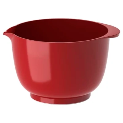 Image of Rosti Margrethe Mixing Bowl, 2 Litres, Shatterproof Baking Yeast Dough Bowl with Good Handle, Recyclable Plastic Red