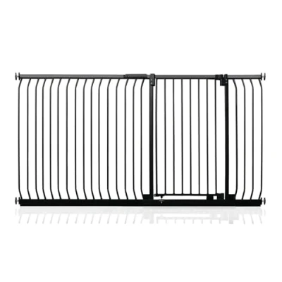 Image of Safetots Extra Tall Elite Safety Gate, 189cm 198cm, Matt Black, 96.8cm in Height, Pressure Fit Stair Baby Gate for Doors Hallways and Spaces, Barrier, Easy Installation