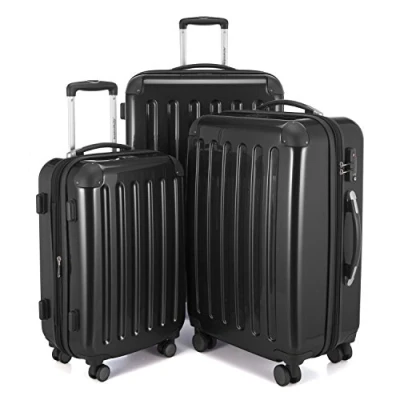 Image of HAUPTSTADTKOFFER Alex Set of 3 Hard side Luggages Trolley Suitces Expandable, TSA, (S, M &amp; L), black