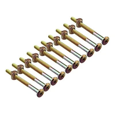 Image of HALJIA 10 PCS Furniture Cot Bed Crib Wood Chair Allen Head Bolt with Slotted Barrel Nut M6 X 80MM
