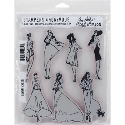 Image of Stampers Anonymous_AGW &quot;Runway&quot; Cling Mounted Stamp, Grey, 7 x 8.5&quot;