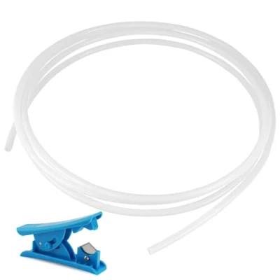 Image of JERBOR PTFE Teflon Tubing 5m with Cutter for Bambu Lab A1/A1 mini/P1P/P1S/X1C and Creality K1/K1 Max/Ender 3 V3 ，2.5mm ID x 4mm OD Tube Fits Direct Drive Extruder 3D Printer (5m)