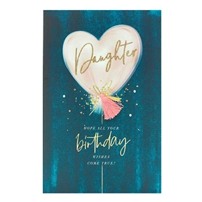 Image of Daughter Birthday Card for Her Contemporary Design with Pink Balloon